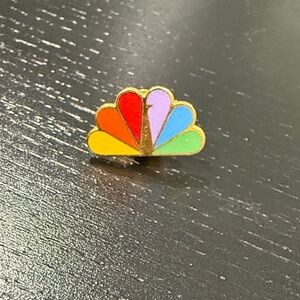 Vintage NBC Universal Rainbow Peacock Logo Employee Pin